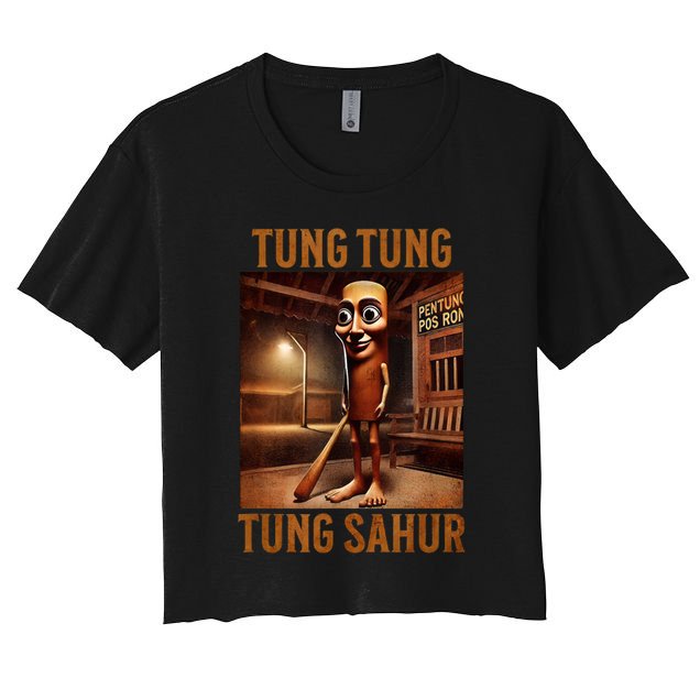 Tung Tung Tung Sahur Italian Brainrot Meme Crop Top