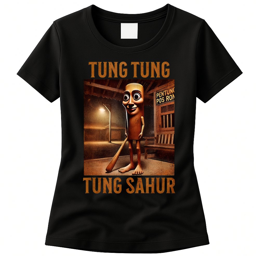 Tung Tung Tung Sahur Italian Brainrot Meme Womens T-Shirt