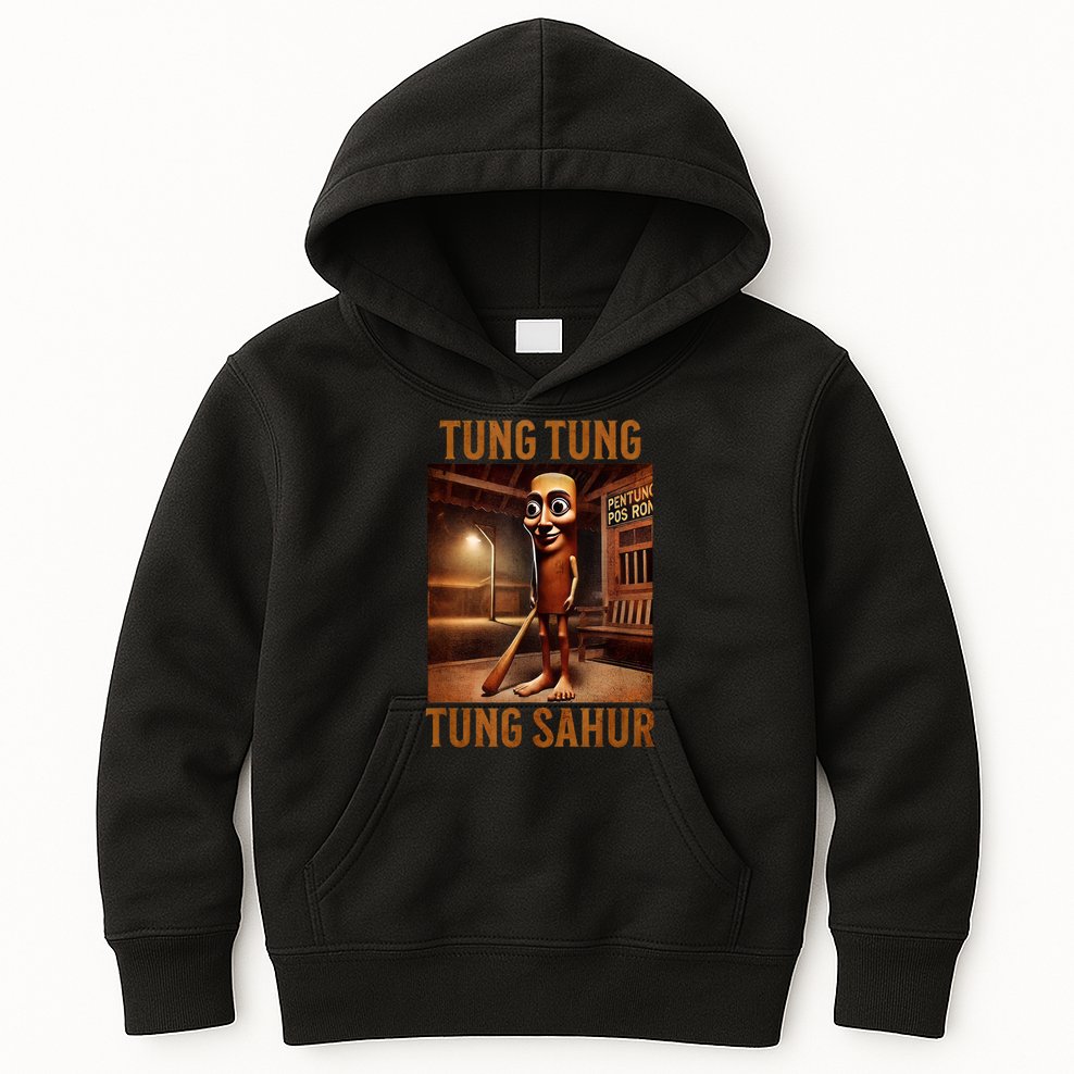 Tung Tung Tung Sahur Italian Brainrot Meme Kids Hoodie