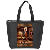 Tung Tung Tung Sahur Italian Brainrot Meme Zip Tote Bag
