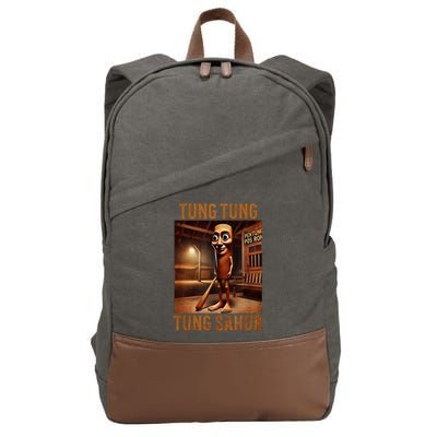 Tung Tung Tung Sahur Italian Brainrot Meme Cotton Canvas Backpack