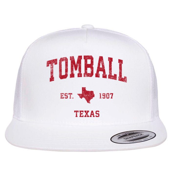 Tomball Texas Tx Vintage Sports Flat Bill Trucker Hat