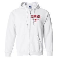 Tomball Texas Tx Vintage Sports Full Zip Hoodie