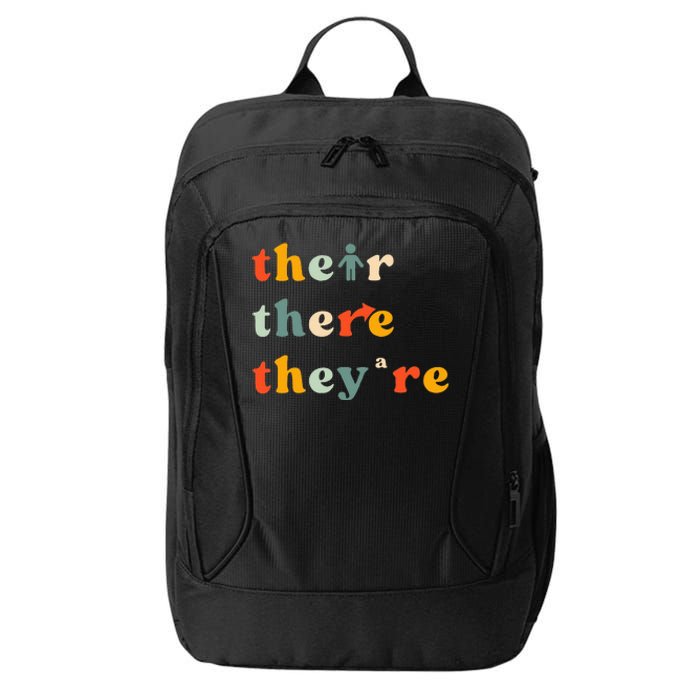 There Their TheyRe English Grammar Teacher Back To School City Backpack