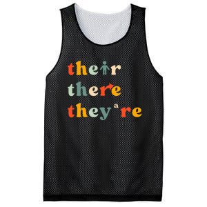 There Their TheyRe English Grammar Teacher Back To School Mesh Reversible Basketball Jersey Tank