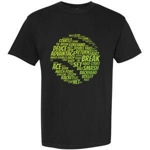 Tennis Terms Tennis Player Playing Tennis Ball Garment-Dyed Heavyweight T-Shirt