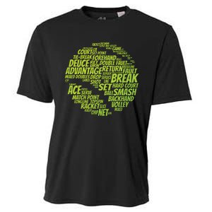 Tennis Terms Tennis Player Playing Tennis Ball Cooling Performance Crew T-Shirt