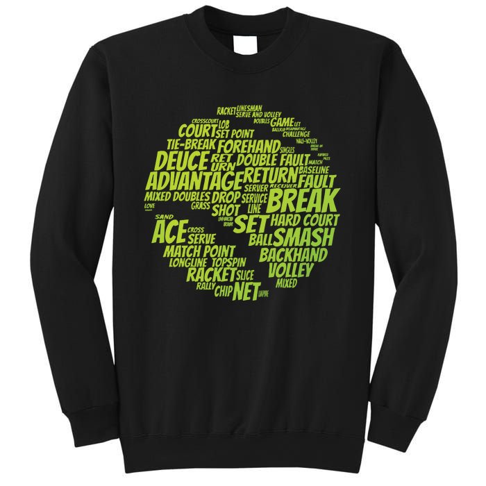 Tennis Terms Tennis Player Playing Tennis Ball Sweatshirt