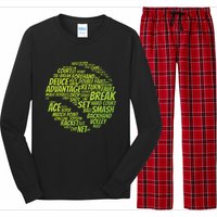 Tennis Terms Tennis Player Playing Tennis Ball Long Sleeve Pajama Set