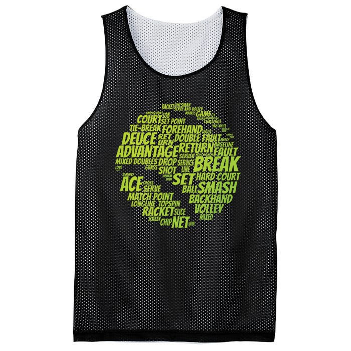 Tennis Terms Tennis Player Playing Tennis Ball Mesh Reversible Basketball Jersey Tank