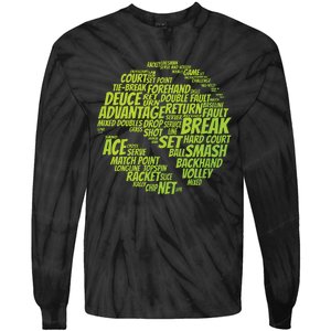 Tennis Terms Tennis Player Playing Tennis Ball Tie-Dye Long Sleeve Shirt