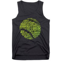 Tennis Terms Tennis Player Playing Tennis Ball Tank Top