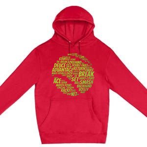 Tennis Terms Tennis Player Playing Tennis Ball Premium Pullover Hoodie