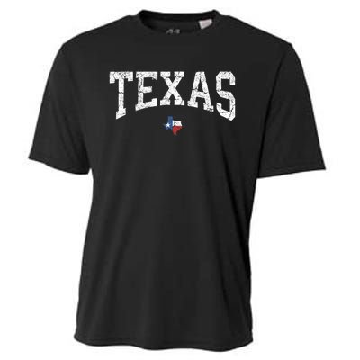 Texas T Texas State Map Flag Distressed Cooling Performance Crew T-Shirt