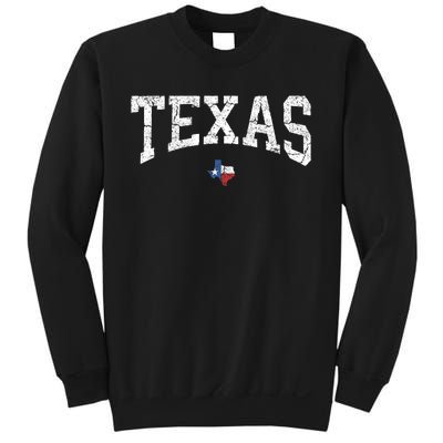 Texas T Texas State Map Flag Distressed Sweatshirt