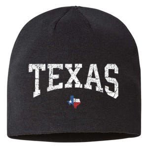 Texas T Texas State Map Flag Distressed Sustainable Beanie