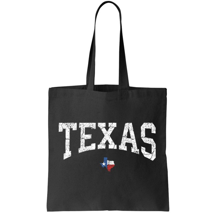 Texas T Texas State Map Flag Distressed Tote Bag