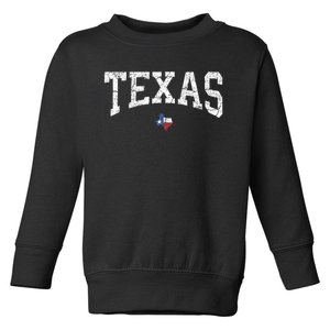 Texas T Texas State Map Flag Distressed Toddler Sweatshirt