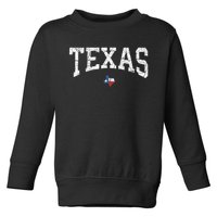 Texas T Texas State Map Flag Distressed Toddler Sweatshirt