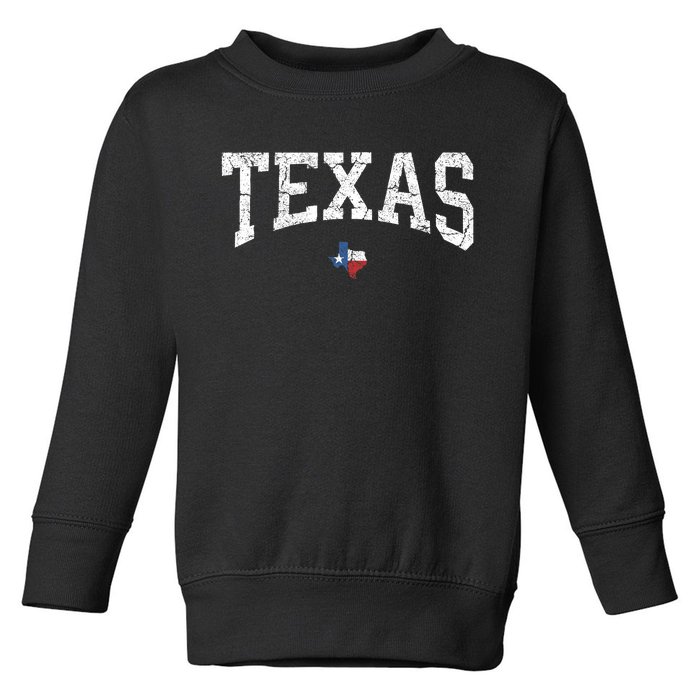 Texas T Texas State Map Flag Distressed Toddler Sweatshirt