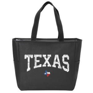 Texas T Texas State Map Flag Distressed Zip Tote Bag