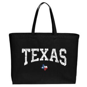 Texas T Texas State Map Flag Distressed Cotton Canvas Jumbo Tote