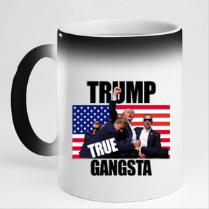 Trump The True Gangster Survived Association 11oz Black Color Changing Mug