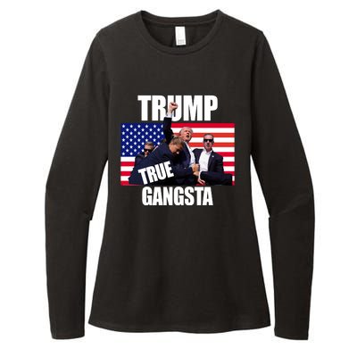 Trump The True Gangster Survived Association Womens CVC Long Sleeve Shirt