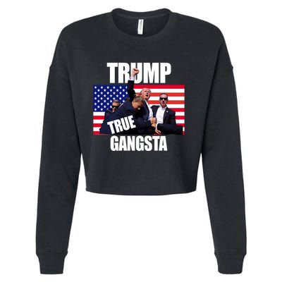 Trump The True Gangster Survived Association Cropped Pullover Crew