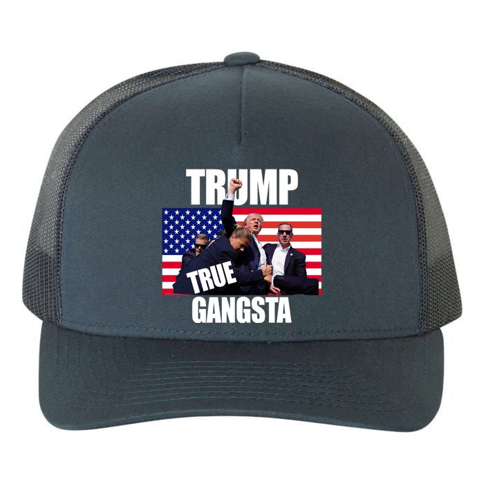 Trump The True Gangster Survived Association Yupoong Adult 5-Panel Trucker Hat