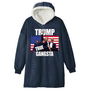 Trump The True Gangster Survived Association Hooded Wearable Blanket