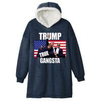 Trump The True Gangster Survived Association Hooded Wearable Blanket