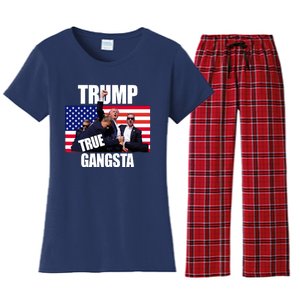 Trump The True Gangster Survived Association Women's Flannel Pajama Set