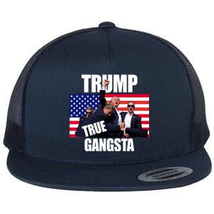 Trump The True Gangster Survived Association Flat Bill Trucker Hat