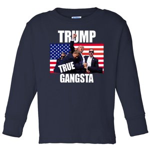 Trump The True Gangster Survived Association Toddler Long Sleeve Shirt