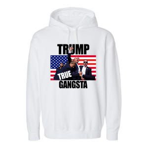 Trump The True Gangster Survived Association Garment-Dyed Fleece Hoodie