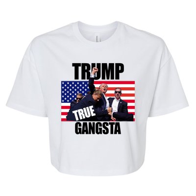 Trump The True Gangster Survived Association Bella+Canvas Jersey Crop Tee