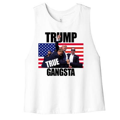 Trump The True Gangster Survived Association Women's Racerback Cropped Tank