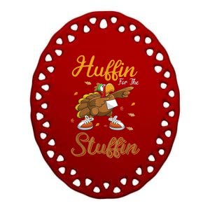 Thanksgiving Turkey Trot Huffin For The Stuffin 5K Race Ceramic Oval Ornament