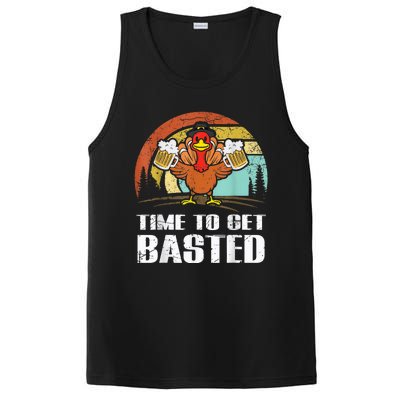 Turkey Time To Get Basted Retro Happy Thanksgiving PosiCharge Competitor Tank