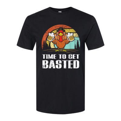 Turkey Time To Get Basted Retro Happy Thanksgiving Softstyle CVC T-Shirt