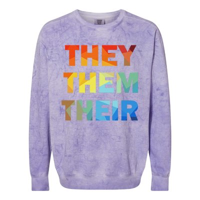 They Them Their Nb Pronoun Pride Colorblast Crewneck Sweatshirt