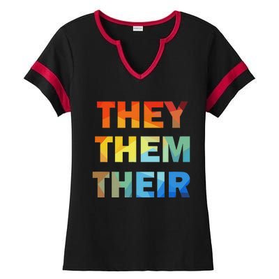 They Them Their Nb Pronoun Pride Ladies Halftime Notch Neck Tee