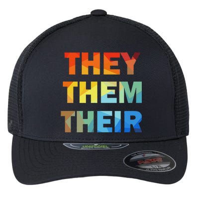 They Them Their Nb Pronoun Pride Flexfit Unipanel Trucker Cap