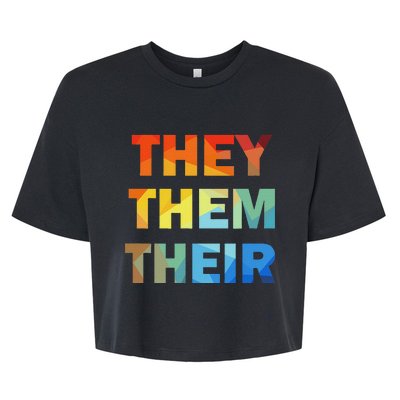 They Them Their Nb Pronoun Pride Bella+Canvas Jersey Crop Tee