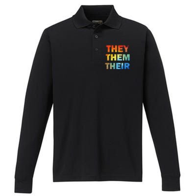 They Them Their Nb Pronoun Pride Performance Long Sleeve Polo