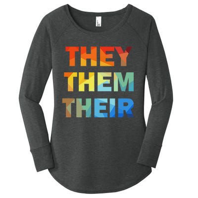 They Them Their Nb Pronoun Pride Women's Perfect Tri Tunic Long Sleeve Shirt