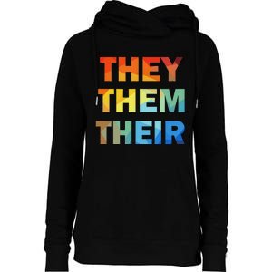 They Them Their Nb Pronoun Pride Womens Funnel Neck Pullover Hood