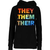 They Them Their Nb Pronoun Pride Womens Funnel Neck Pullover Hood