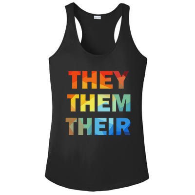 They Them Their Nb Pronoun Pride Ladies PosiCharge Competitor Racerback Tank